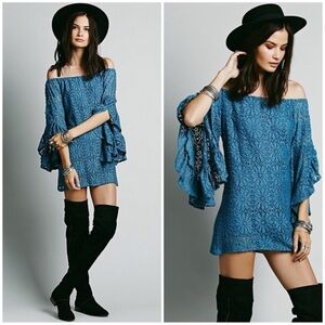 Jen’s Pirate Booty Free People Lace Off The Shoulder Bell Sleeve Floral Dress